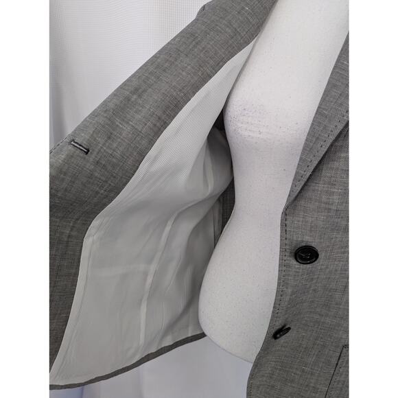 NWOT! TALBOTS! LINEN BLEND, LIGHTWEIGHT, BLACK/WHITE WEAVE JACKET, BLAZER! SZ 14 - Picture 4 of 10